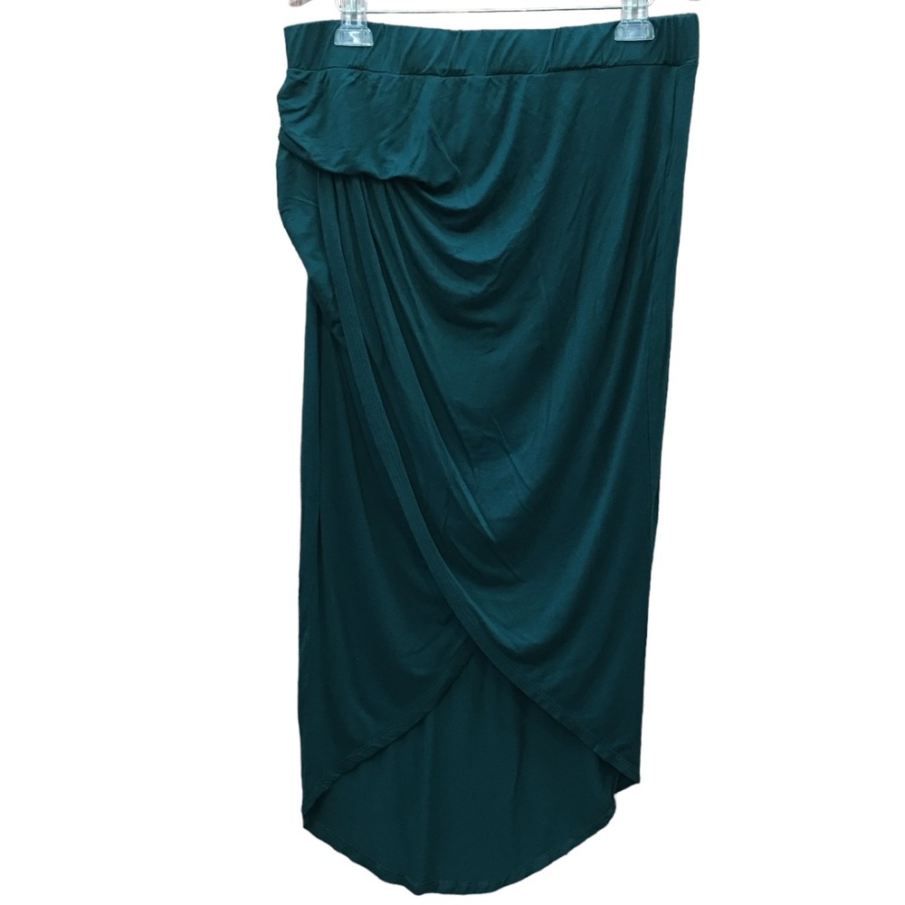 SHEIN Curve Green Faux Wrap Stretchy Hi Lo Skirt - Women’s 2XL Plus Size
